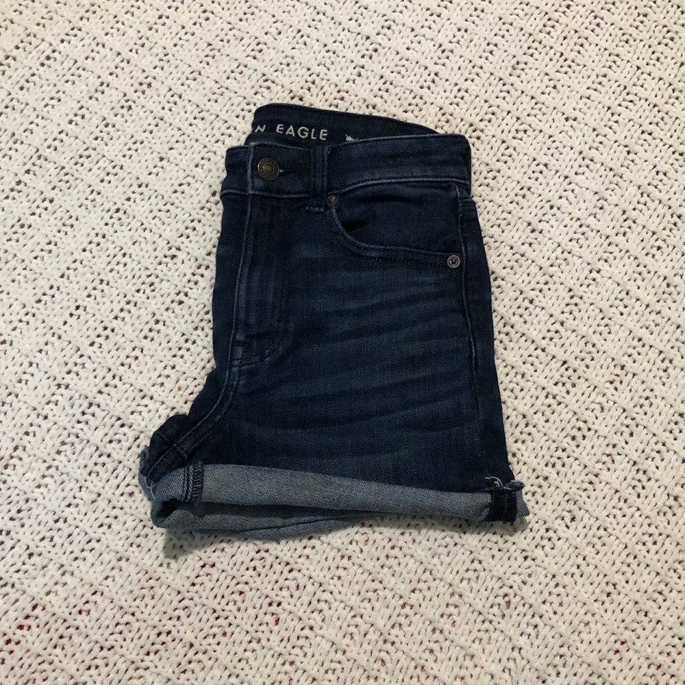 American Eagle Super Hi-Rise Dark Wash Shorts
